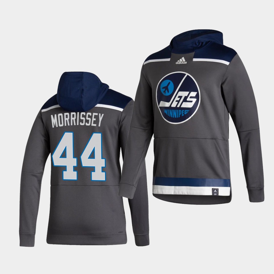Men Winnipeg Jets #44 Morrissey Grey NHL 2021 Adidas Pullover Hoodie Jersey->vancouver canucks->NHL Jersey
